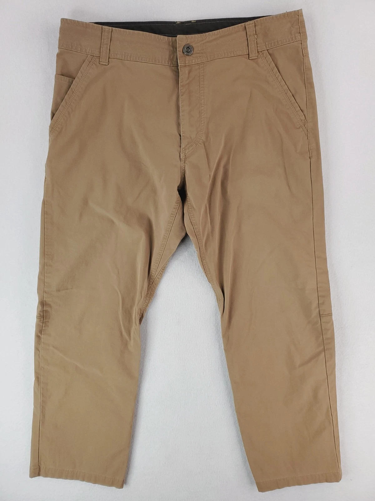 Kuhl Slax Pants Mens 34x28* Brown Utility Classic Straight Stretch Chino Hiking