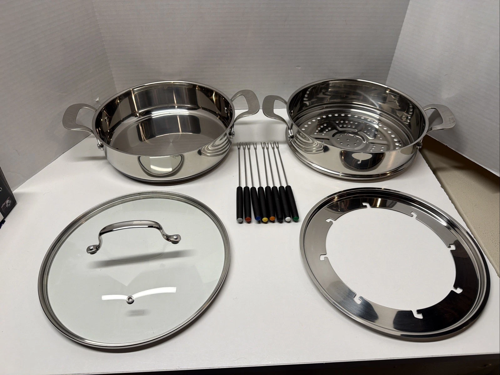 NuWave Stainless Steamer Fondue INDUCTION 12pc 3.5qt Pot Lid Ultimate SET 31120
