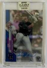 2020 Topps Clearly Authentic Blue Sam Hilliard Auto /25 #CCA-SH Rockies