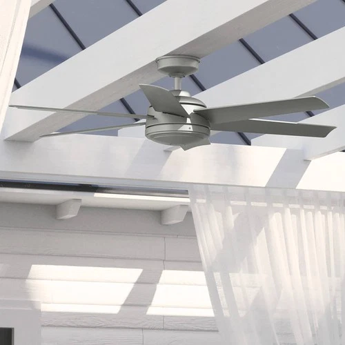 52" Hunter Jetty Matte Silver WeatherMax Outdoor Fan with Wall Control - Picture 1 of 7