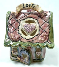 Blue Sky Clayworks Tea Light Candle Votive Love House Heather Goldminc 