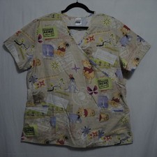 Disney Winnie The Pooh Scrub Top Eeyore Hundred Acre Hunny Size Medium/Large