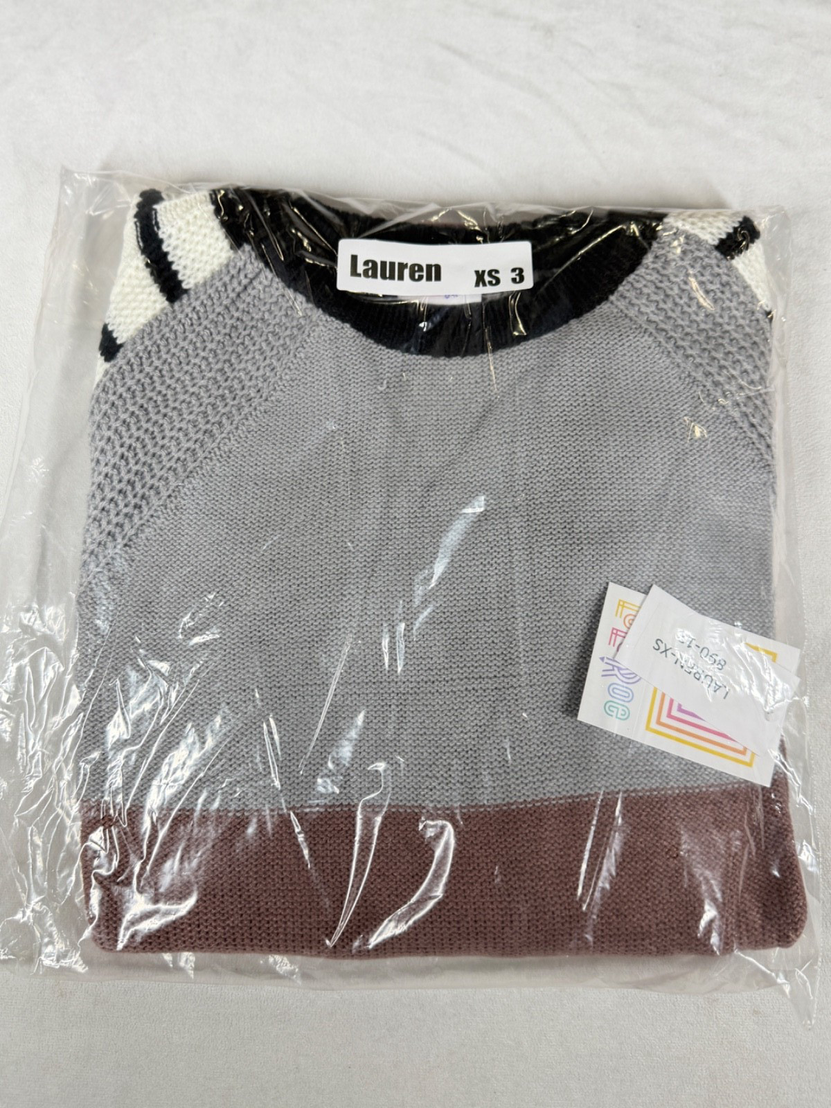 New LuLaRoe Lauren Sweater Dress Raglan Sleeves Cable Knit Size XS 3
