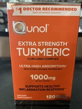 Qunol Extra Strength Tumeric Curcumin Complex 1000mg 120 Veg Capsules Exp 10/26