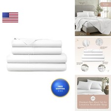 Whisper Organics 100 Organic Cotton Bed Sheets with Deep Pocket 4 Pc. Set