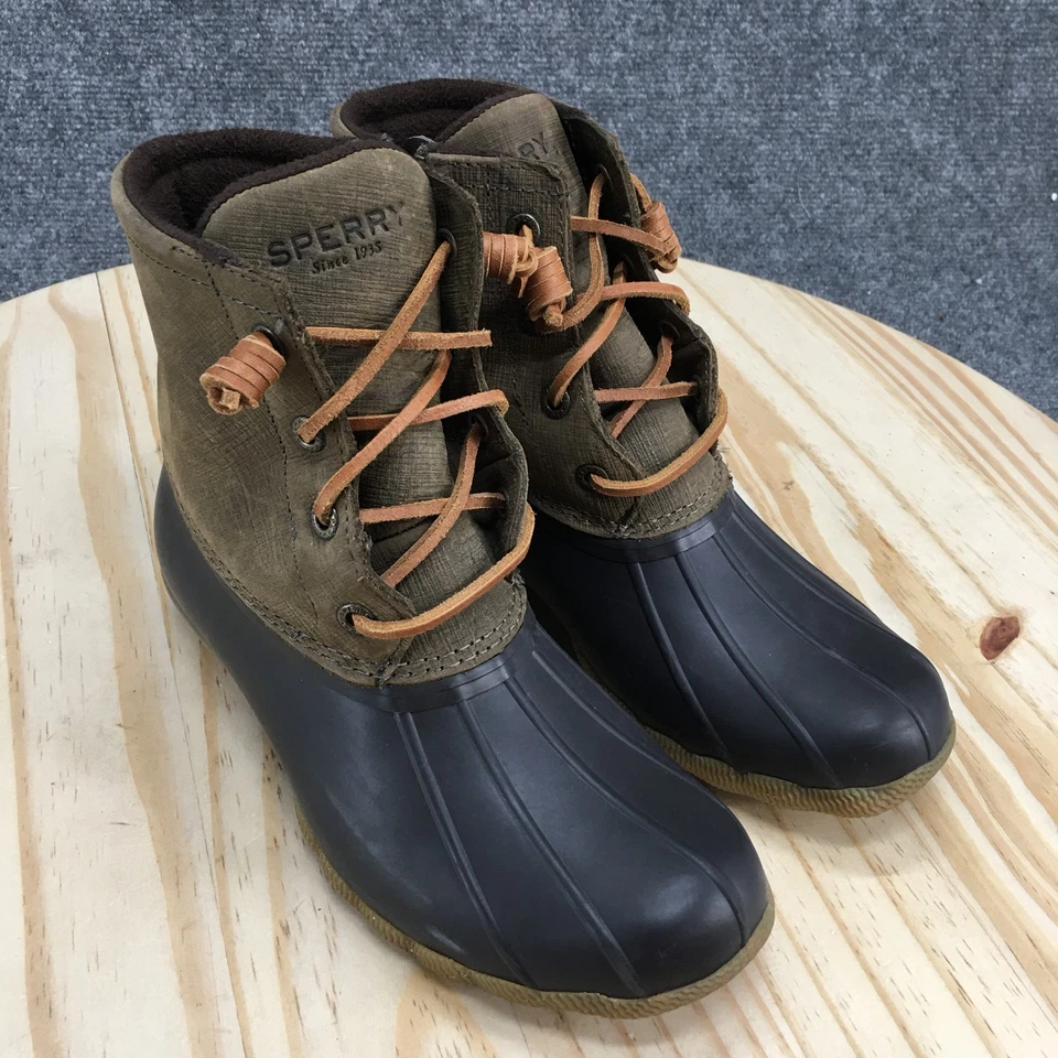 Женские ботинки-утки Sperry для морской воды 6 верх сидер оливковая сторона на молнии на шнуровке STS99729 - Изображение 3 из 4