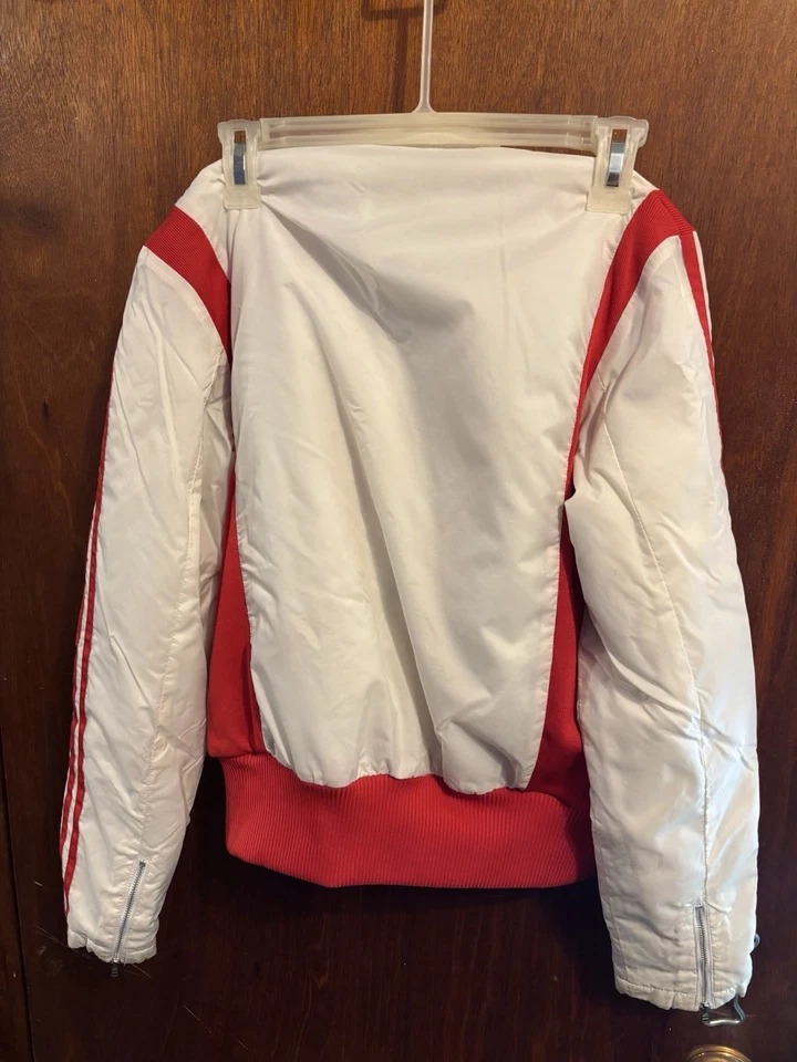 Vintage 90’s Adidas Wind Breaker Red And White Womans Size 38 (small). Used. - Image 2 of 3
