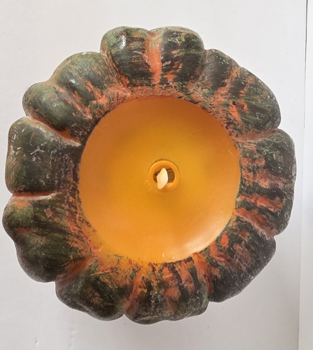 Martha Stewart Luminara Flameless Wax Pumpkin Candle Realistic Flame Moves Timer - Picture 5 of 14