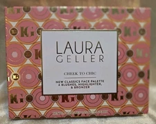 LAURA GELLER Cheek to Chic 4 Blushes BORA MALIBU APRICOT Highlighter Bronzer NEW