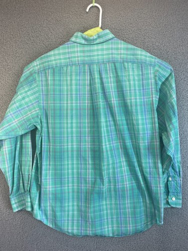 Roundtree & Yorke Mens Large- Blue Plaid No Iron Dress Shirt - Picture 5 of 7