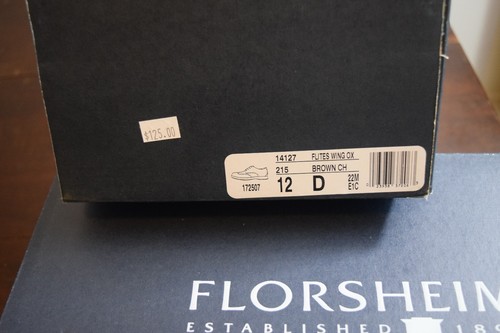 Zapatos Oxford Florsheim para hombre con punta de ala marrón loco cuero caballo 12 D - Imagen 11 de 11