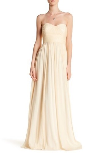 J Crew Marbella langes Kleid elfenbein creme Seide Chiffon Stil C0968 UVP: $ 298 Größe 6 - Bild 1 von 8