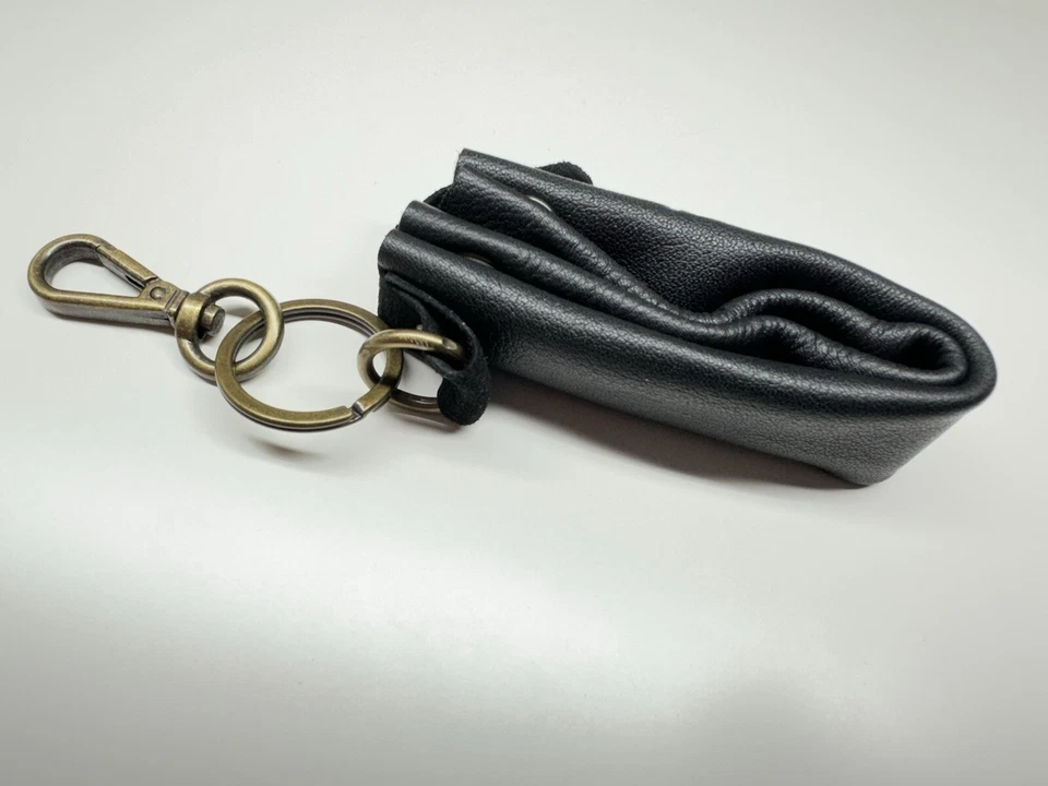 Llavero bolsa tubo cuero genuino hecho en italia Foto 2 de 4
