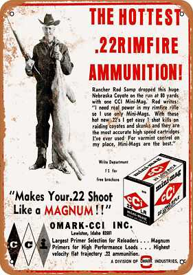#ad METAL SIGN 1968 CCI .22 Ammunition Vintage Look Reproduction $29.95