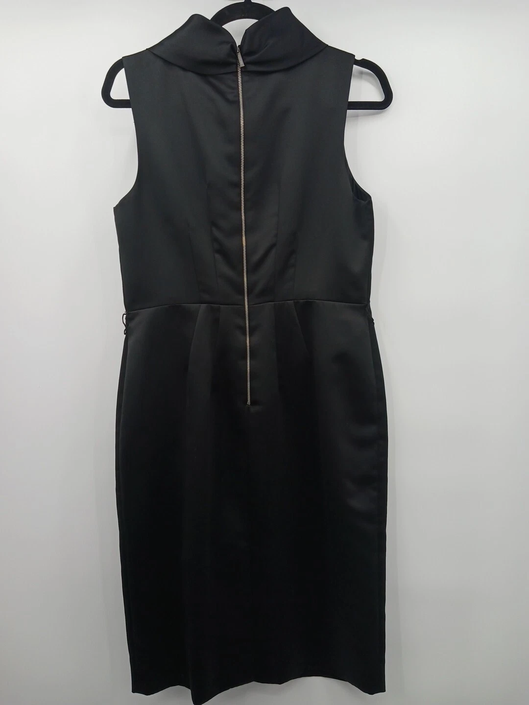 Abito Michael Kors 10 nero senza maniche tubino collo cappuccio