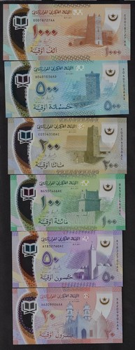 MAURITANIA 1000 +500 +200+100+50+20 OUGUIYA 2017 FULL SET GEM UNC