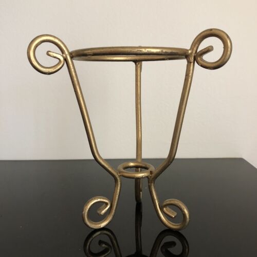 Gold Tone Wrought Iron Planter Base 7”Tall, 4.5”Across - Picture 1 of 6