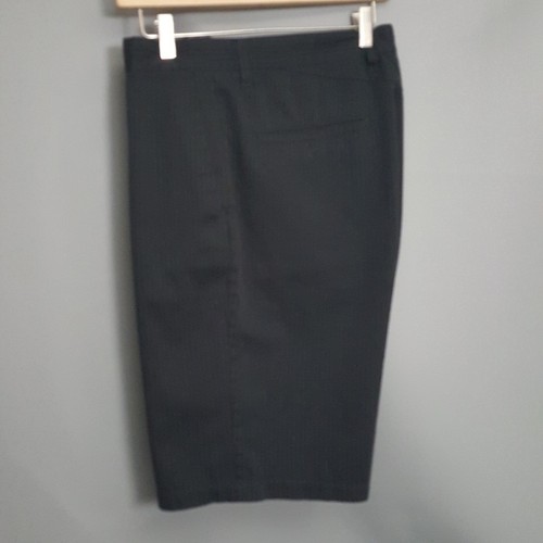 Volcom Stone Mens Shorts Black Striped Chino Flat Front Pockets Logo Zipper 36 - Picture 7 of 8