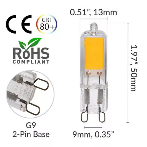 Bombilla LED G9 COB 3W 5W 7W blanco cálido bombilla led bombillas de bajo consumo socket - Imagen 15 de 24