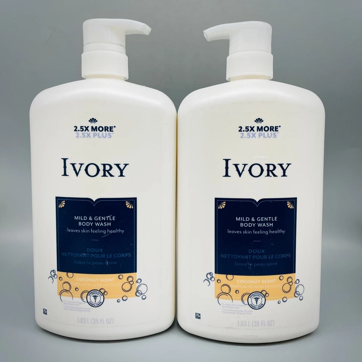 Ivory Mild Gentle Body Wash Coconut Scent 35 oz x 2 PACK SALE