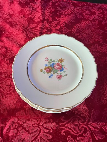 SET of 6 Dessert Plates Canonsburg Pottery Co. Keystone Rose Bouquet Vintage - Picture 3 of 5
