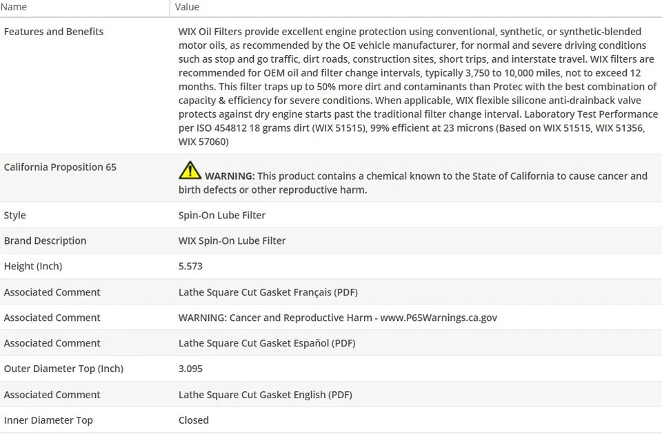 Filtro de aceite tipo OEM WIX para AUDI A4 2008-2011 L4-1,8 L Foto 3 de 4