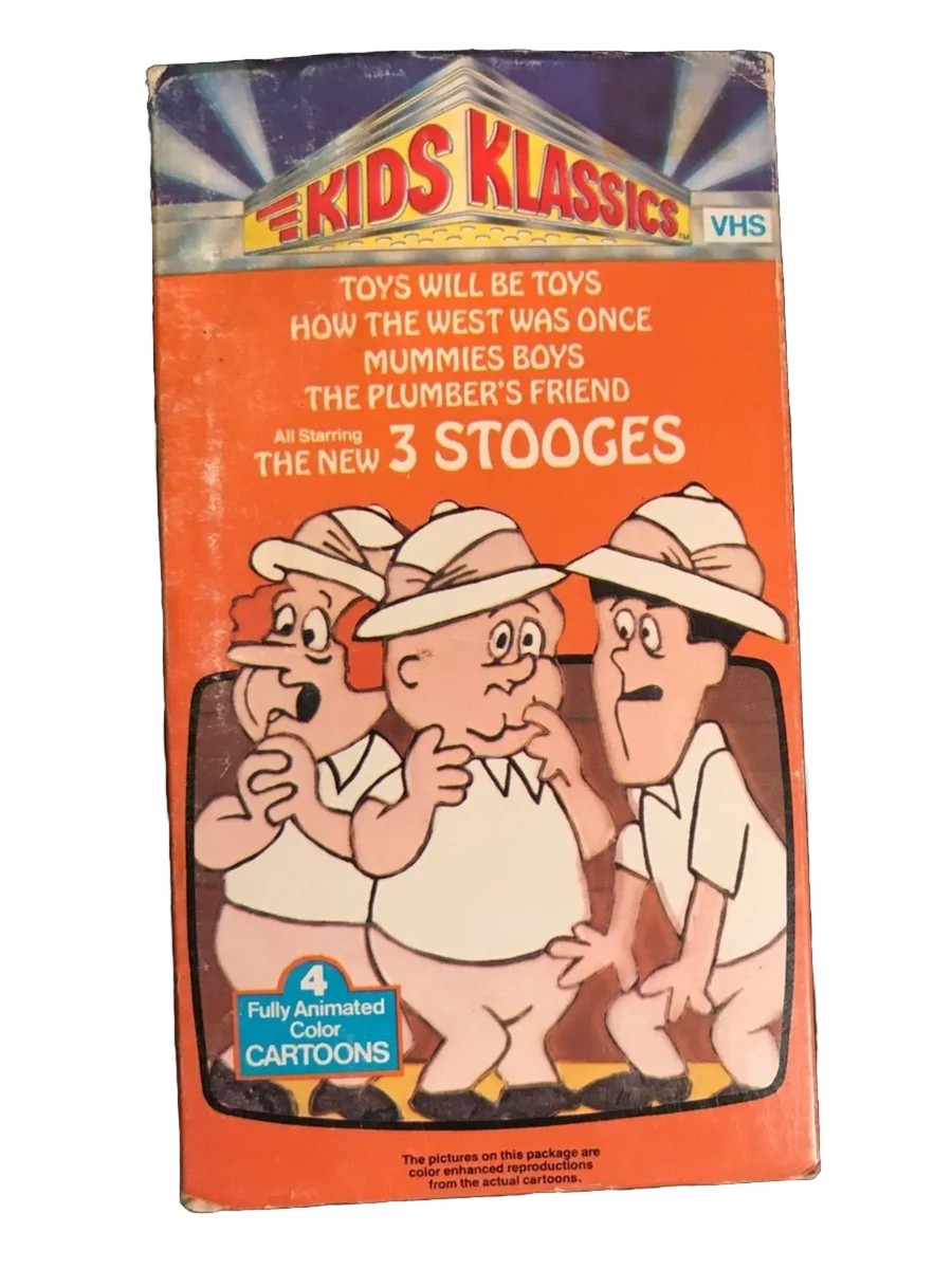 Kids Klassics The New 3 Three Stooges, 4 Color Cartoons VHS