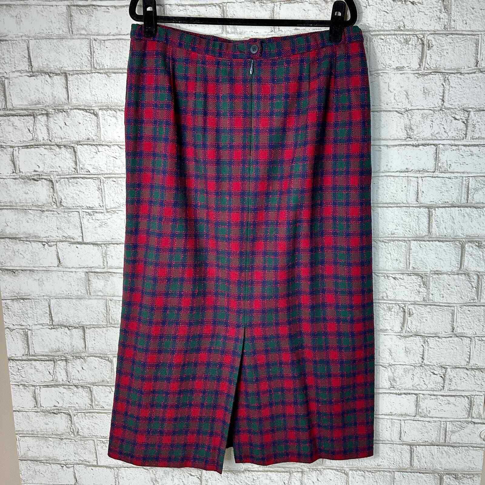Pendleton Blazer Skirt Set Suit Vintage Plaid Tartan … Gem