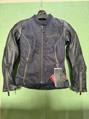 *NEW* Alpinestars Renee Ladies Black Leather Denim Motorcycle Jacket UK  UK