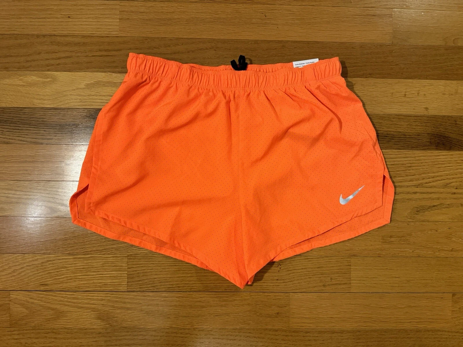 New L Nike Fast 4" Dri-Fit Running Shorts Brief Lined Orange CJ7847-803 Men