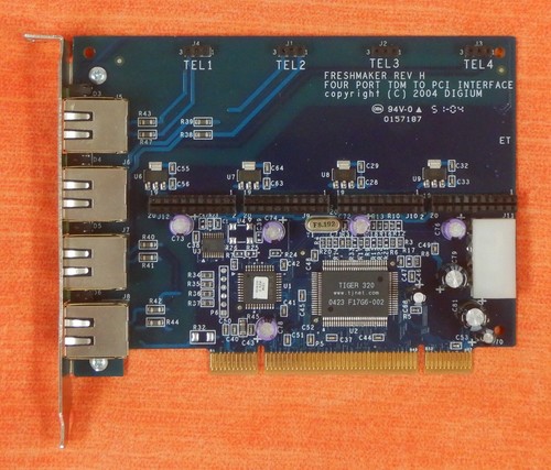 TARJETA PCI digium FRESHMAKER Rev:H 4PORT RJ45 TDM400P MODULOS FXS FXO a elegir - Bild 3 von 15