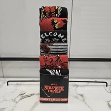 Stranger Things Netflix TV Show 6 Pairs Men's Casual CREW SOCKS Show Size 8-12