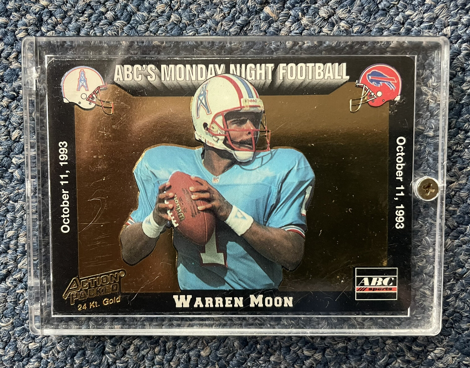 RARE WARREN MOON HOUSTON OILERS 1993 ACTION PACKED 24-KT GOLD MONDAY NIGHT FB