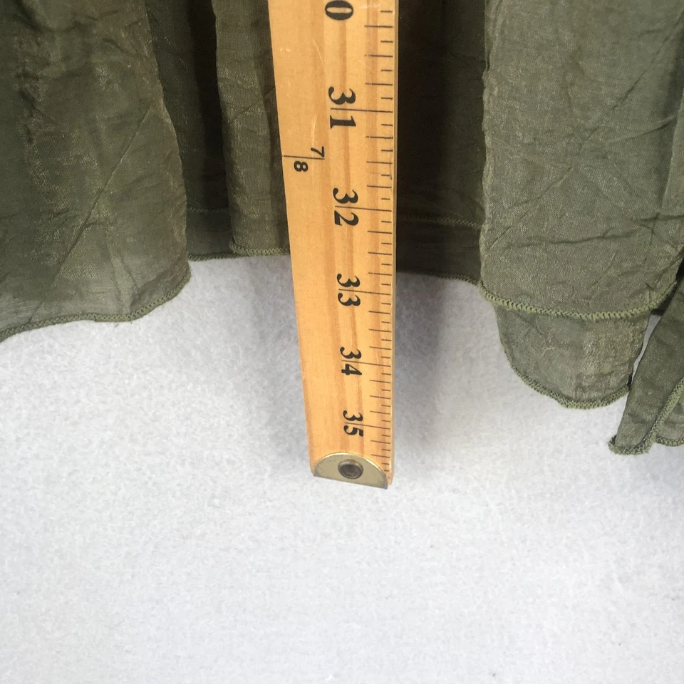 Hazel Dress Womens Medium Olive Green Sheer Lace Boho Ruffle Fairy Feminine Foto 4 de 4