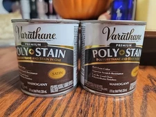 2pk- Varathane Oil-Based One Step Satin Polyurethane +  Stain Mahogany 8oz