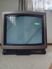 Sony KV-18TR1 18" Black Trinitron CRT TV 1985 Retro Vintage As-Is Japan