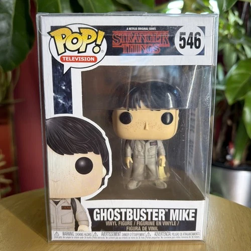 Ghostbuster Mike Stranger Things Funko Pop W/Plastic Box Cover 546 vgc