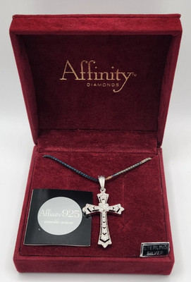Affinity Diamond Sterling Silver Cross 16'' New in box Please read description