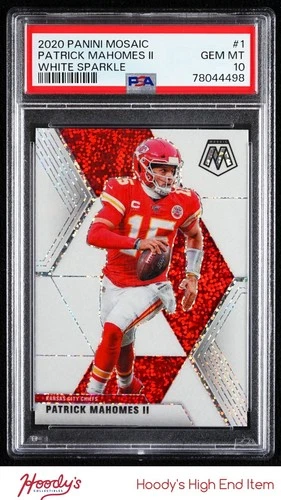 2020 Panini Mosaic White Sparkle #1 Patrick Mahomes II SP PSA 10 GEM MINT POP 9
