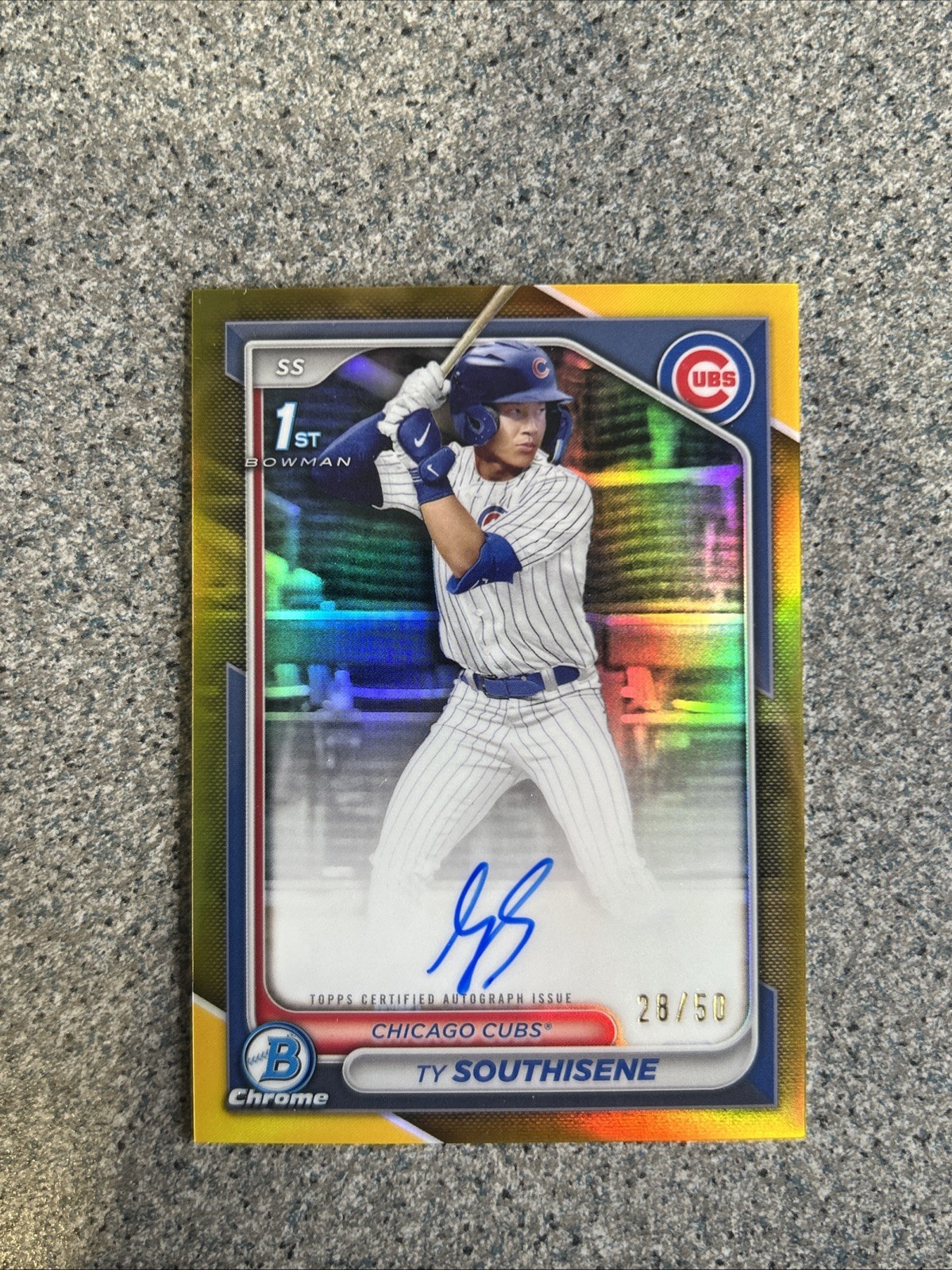 2024 Bowman Chrome Ty Southisene 1st Prospect Auto True Gold #’d /50 Cubs