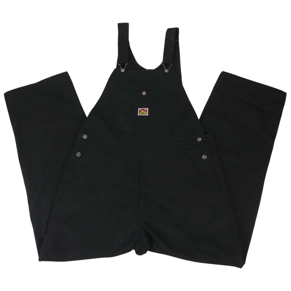 Vintage Ben Davis Overalls Mens 42 Black Bib Carpenter Unlined