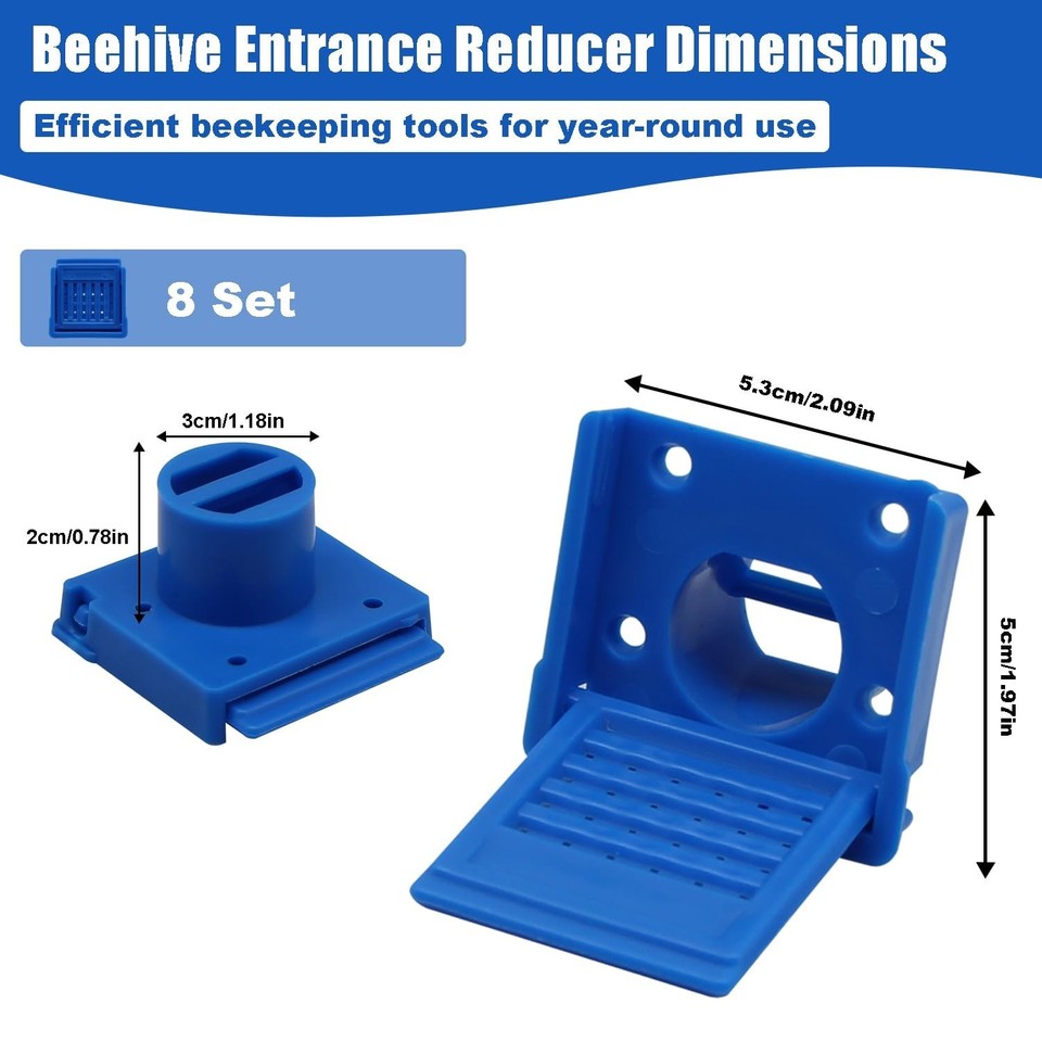 WTETMYL 8 Pcs Beehive Entrance Reducer, White Bee Hive