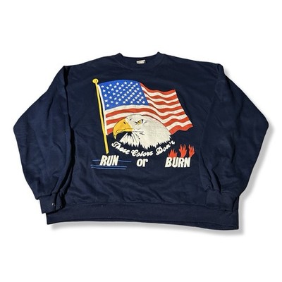 Vintage Haband  These Colors Don't Run Or Burn  USA Flag Eagle Shirt Size Large