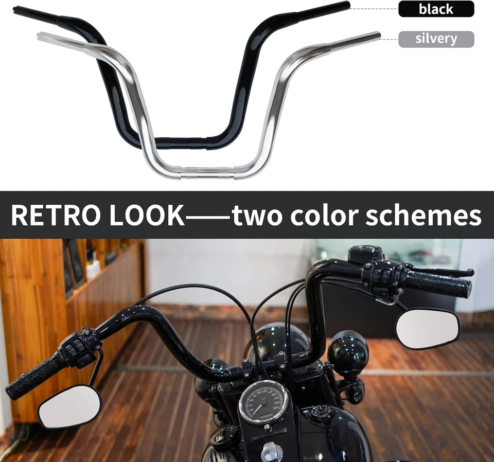 Monkey Bar Ape Hangers Handlebar for Harley Davidson Fat Boy Heritage silvery - Image 4 of 4