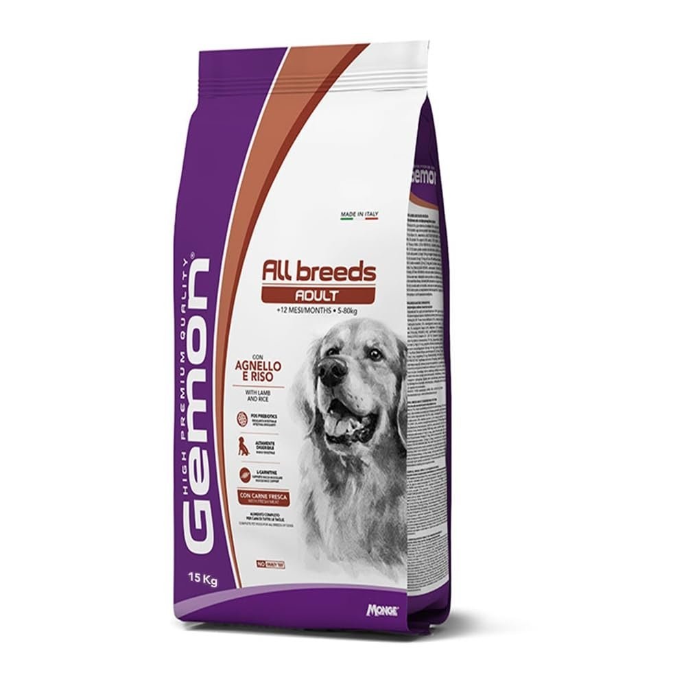 Gemon Adult Crocchette per Cani con Agnello e Riso - 15kg