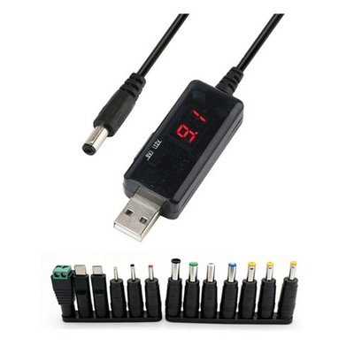 Multi Purpose USB to DC5.5 Converter Cable Featuring 13 Adapters Electronics