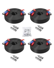 4 Pack 100Ft(30M) All-In-One Video Power Cables,Bnc Extension Security Camera Ca