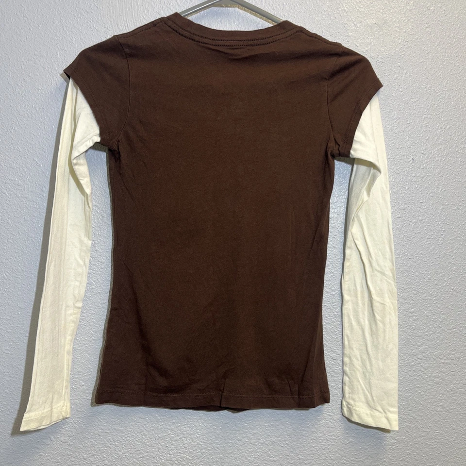 🔥 Rusty Tee Girls Shirt  Brown and White Long SleeveSize Medium  - Image 4 of 4