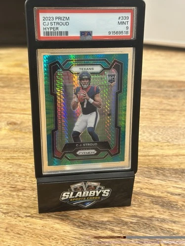 2023 Panini Prizm Cj Stroud Green Hyper Psa 9 175/175 Last On Print 1/1