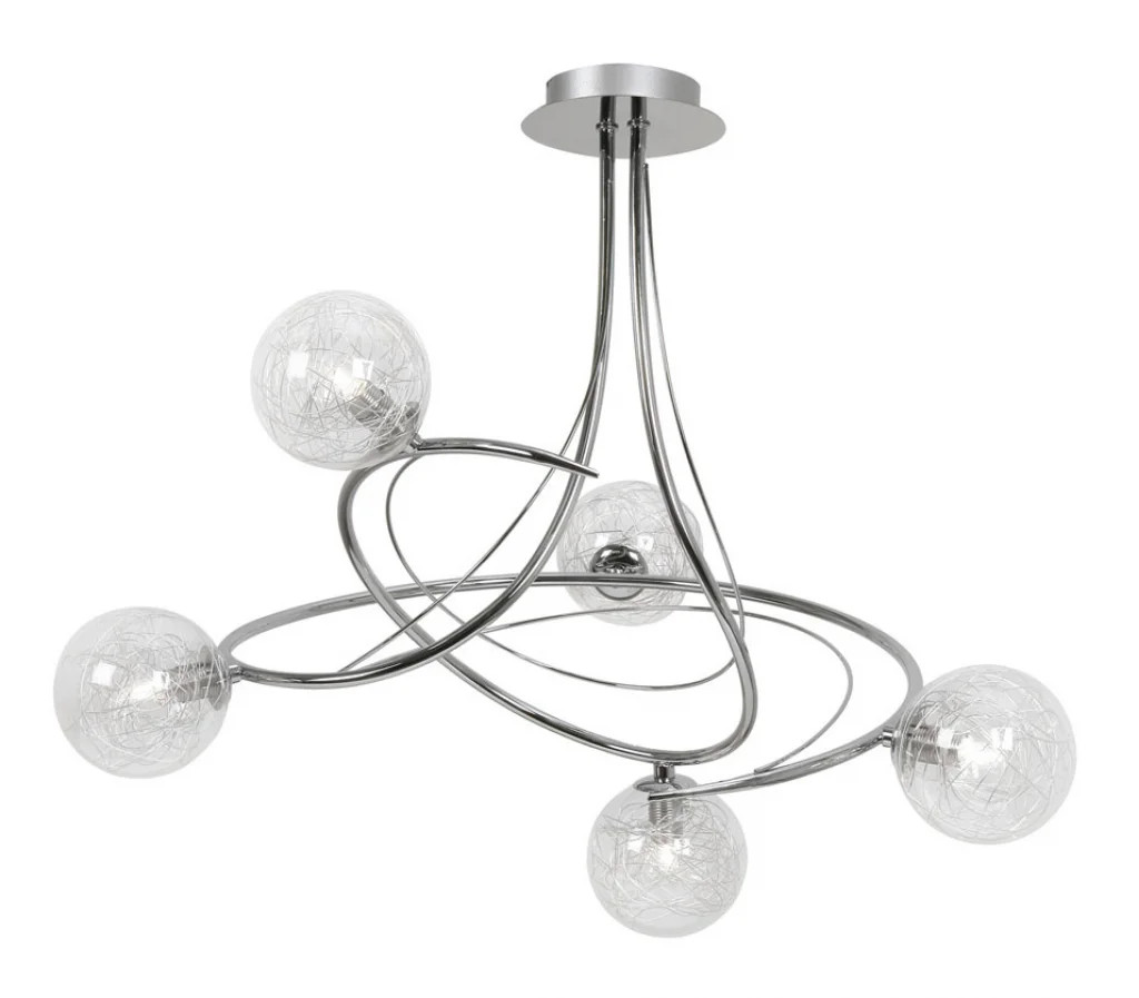Ceiling Light Silver Tabia 5 Chrome Oaks Lighting 1515/5 CH